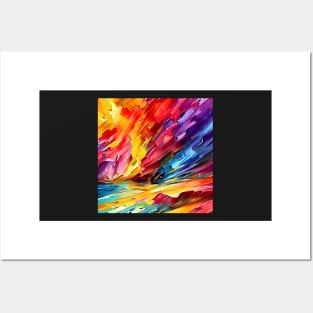 Colourful Rainbow Oils Posters and Art